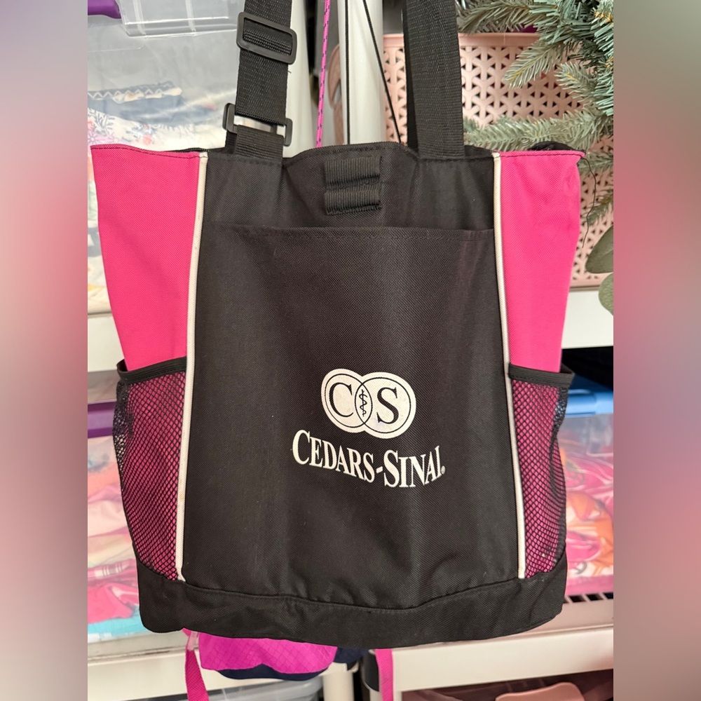 Cedars-Sinai Pink + Black Tote Bag